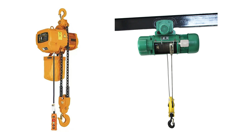 What are the differences between chain electric hoists and wire rope electric hoists