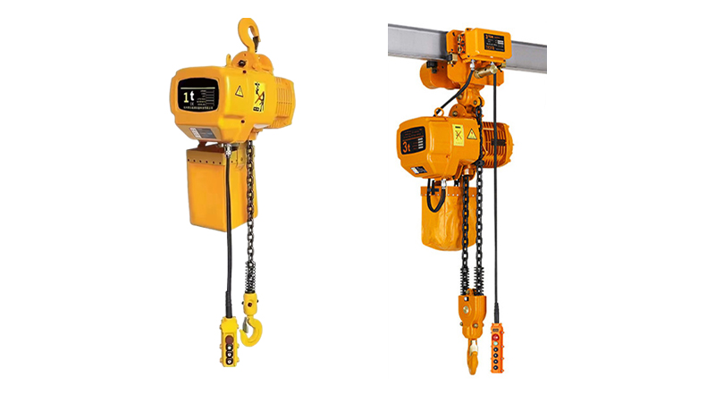 Where does the abnormal noise occur when the electric hoist is in operation?