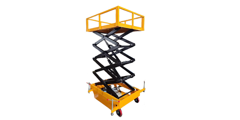 What are the advantages of hydraulic lifting platform trucks with guardrails?