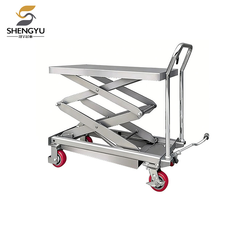 350kg Stainless Steel Hydraulic Lifting Platform Truck
