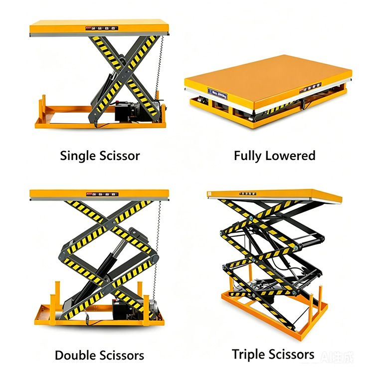 Fixed electric single scissor lift platform